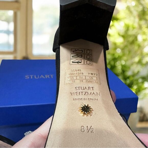 Stuart Weitzman Embellished Women's Nearlynude Highshine Sandal EUR 39 US 8.5 - Picture 11 of 13